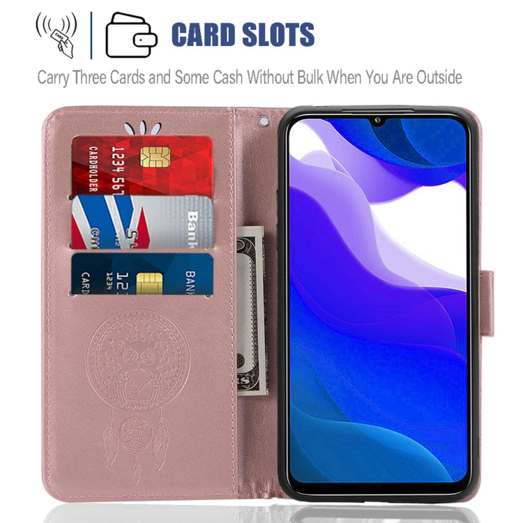 For Xiaomi Poco M3 Wind Chime Owl Embossing Pattern Horizontal Flip Leather Case with Holder & Card Slots & Wallet