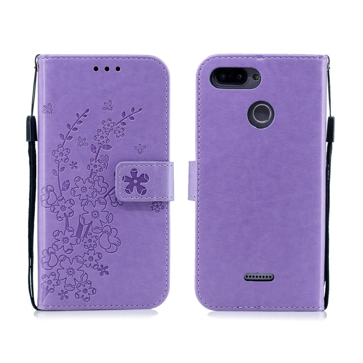 For Xiaomi Redmi 6 Plum Flowers Pattern Horizontal Flip Leather Case with Holder & Card Slots & Wallet & Lanyard