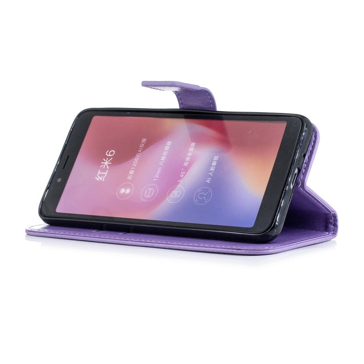 For Xiaomi Redmi 6 Plum Flowers Pattern Horizontal Flip Leather Case with Holder & Card Slots & Wallet & Lanyard