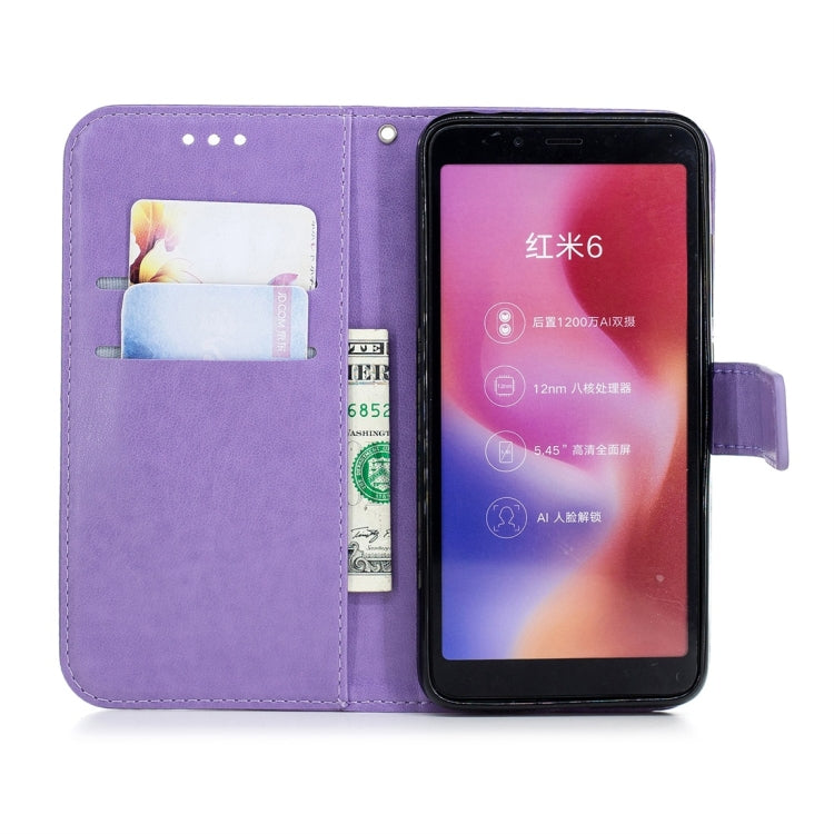 For Xiaomi Redmi 6 Plum Flowers Pattern Horizontal Flip Leather Case with Holder & Card Slots & Wallet & Lanyard