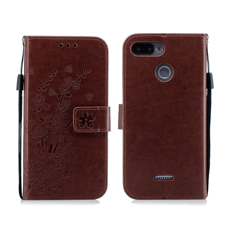 For Xiaomi Redmi 6 Plum Flowers Pattern Horizontal Flip Leather Case with Holder & Card Slots & Wallet & Lanyard