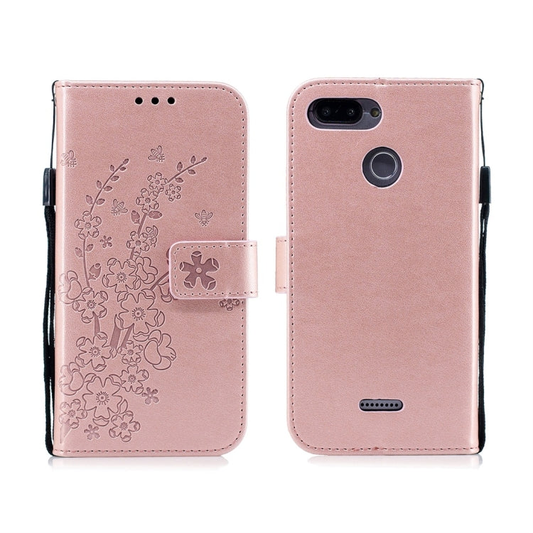 For Xiaomi Redmi 6 Plum Flowers Pattern Horizontal Flip Leather Case with Holder & Card Slots & Wallet & Lanyard