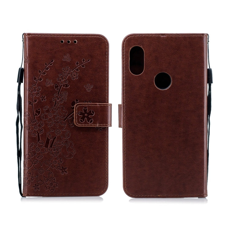 For Xiaomi Redmi Note 6 Plum Flowers Pattern Horizontal Flip Leather Case with Holder & Card Slots & Wallet & Lanyard