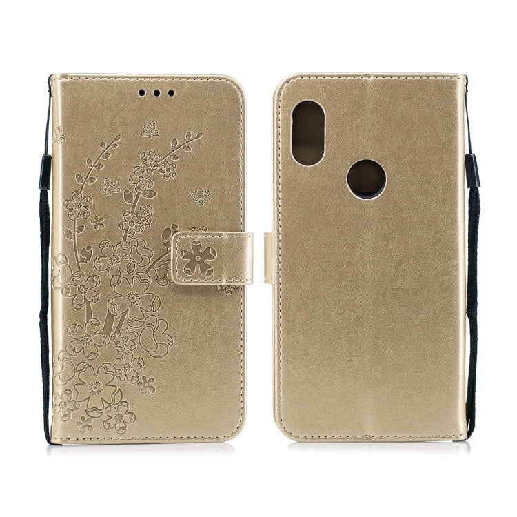 For Xiaomi Redmi Note 6 Plum Flowers Pattern Horizontal Flip Leather Case with Holder & Card Slots & Wallet & Lanyard