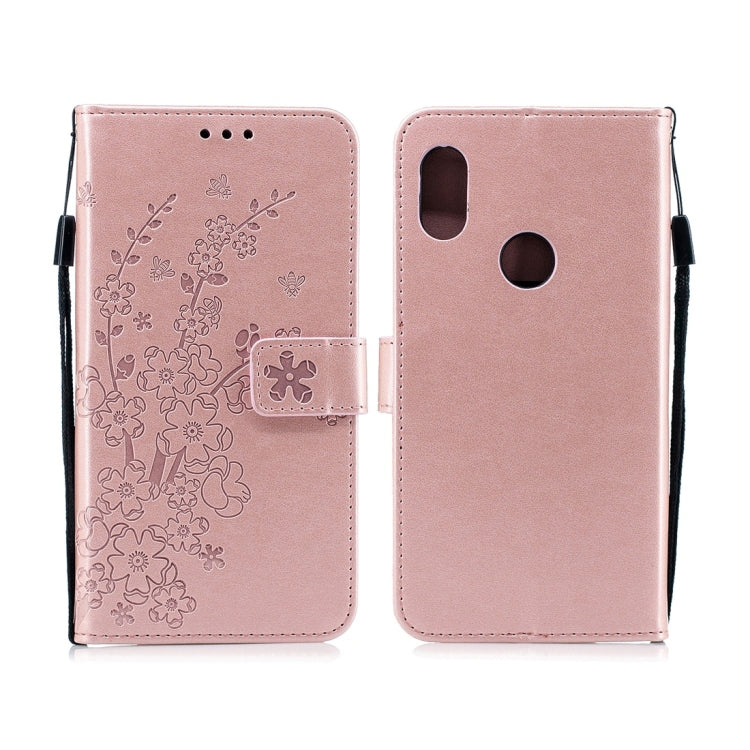 For Xiaomi Redmi Note 6 Plum Flowers Pattern Horizontal Flip Leather Case with Holder & Card Slots & Wallet & Lanyard