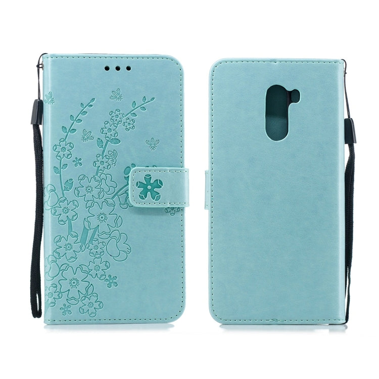 For Xiaomi Pocophone F1 Plum Flowers Pattern Horizontal Flip Leather Case with Holder & Card Slots & Wallet & Lanyard