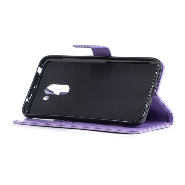 For Xiaomi Pocophone F1 Plum Flowers Pattern Horizontal Flip Leather Case with Holder & Card Slots & Wallet & Lanyard