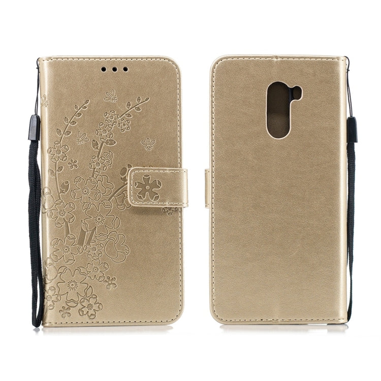 For Xiaomi Pocophone F1 Plum Flowers Pattern Horizontal Flip Leather Case with Holder & Card Slots & Wallet & Lanyard