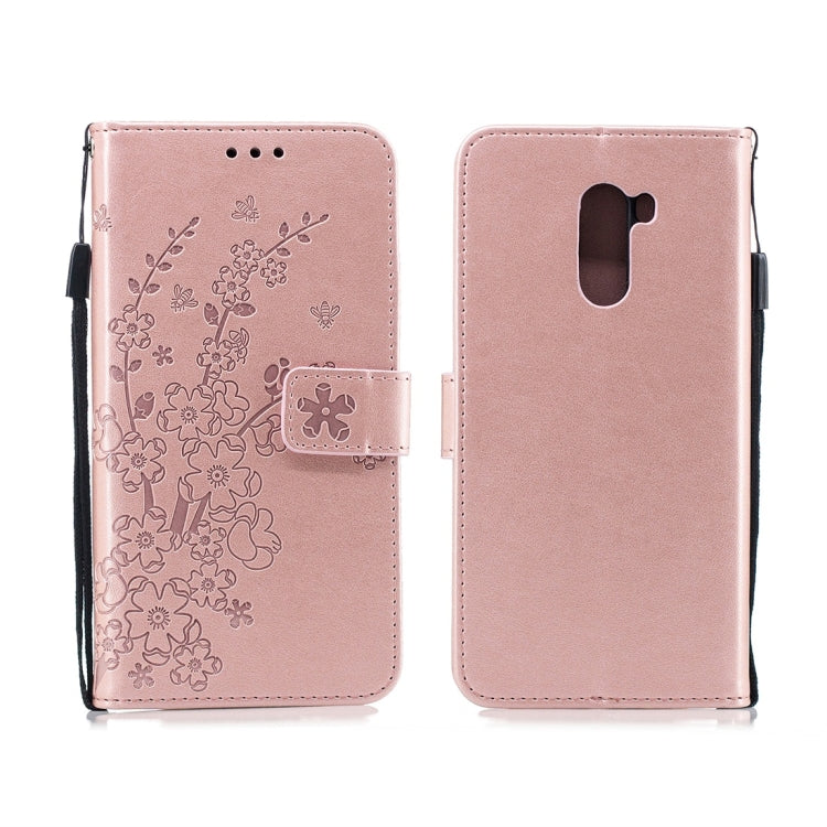 For Xiaomi Pocophone F1 Plum Flowers Pattern Horizontal Flip Leather Case with Holder & Card Slots & Wallet & Lanyard