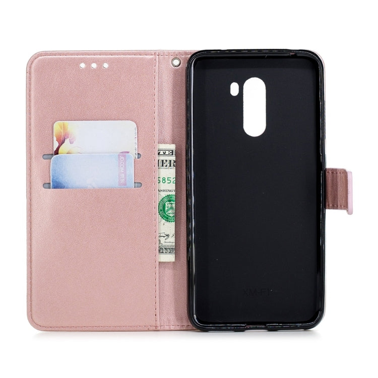 For Xiaomi Pocophone F1 Plum Flowers Pattern Horizontal Flip Leather Case with Holder & Card Slots & Wallet & Lanyard