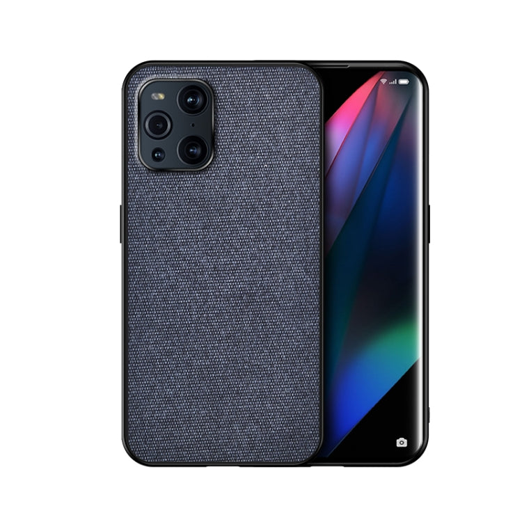 For OPPO Find X3 Shockproof Splicing PU + Cloth Protective Case