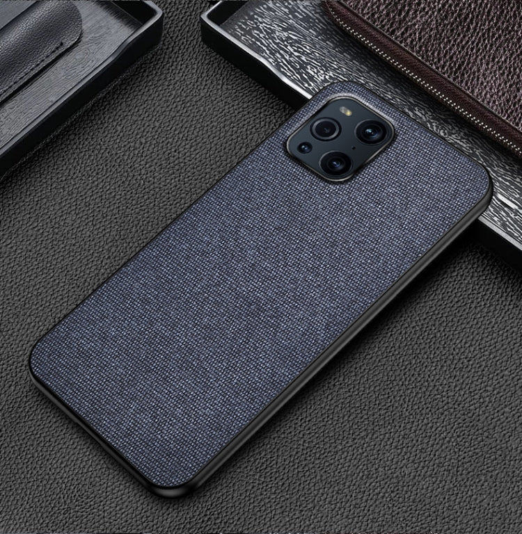 For OPPO Find X3 Shockproof Splicing PU + Cloth Protective Case