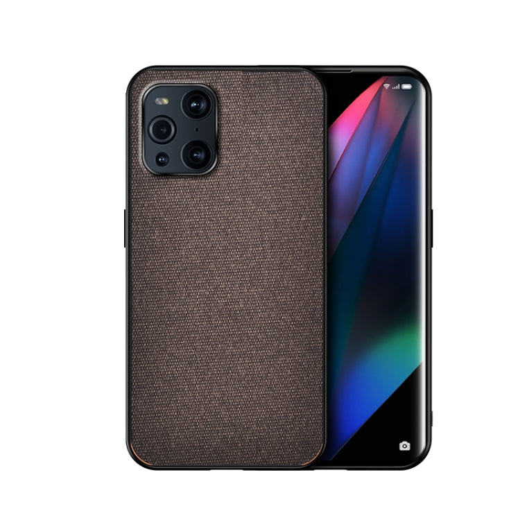 For OPPO Find X3 Shockproof Splicing PU + Cloth Protective Case