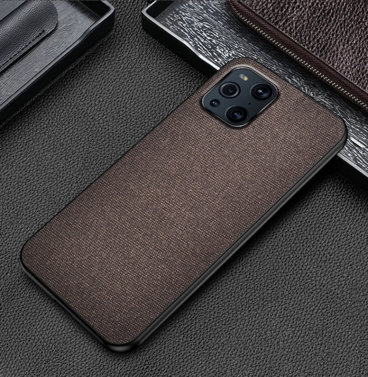 For OPPO Find X3 Shockproof Splicing PU + Cloth Protective Case