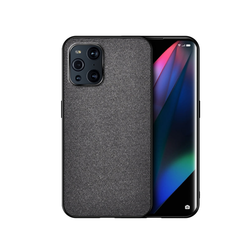 For OPPO Find X3 Shockproof Splicing PU + Cloth Protective Case