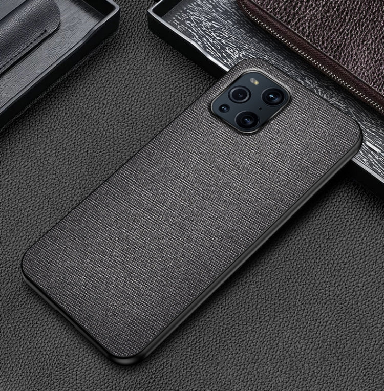 For OPPO Find X3 Shockproof Splicing PU + Cloth Protective Case