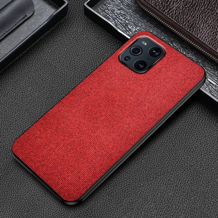 For OPPO Find X3 Shockproof Splicing PU + Cloth Protective Case