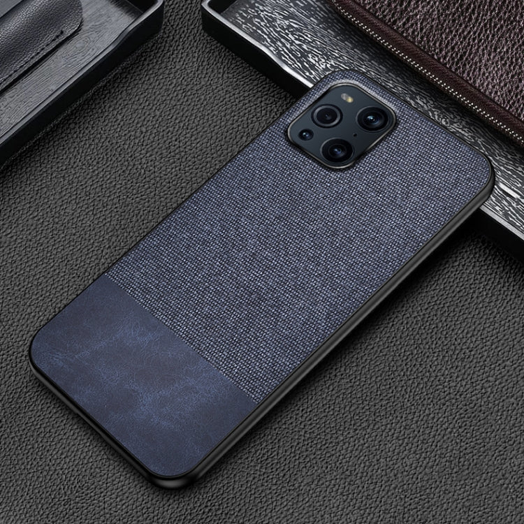 For OPPO Find X3 Shockproof Splicing PU + Cloth Protective Case