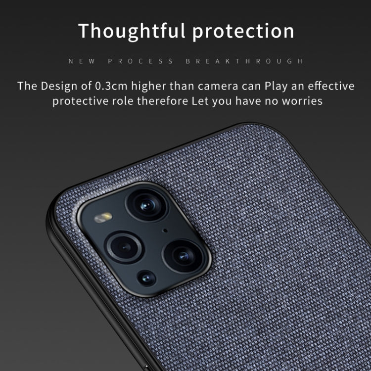 For OPPO Find X3 Shockproof Splicing PU + Cloth Protective Case
