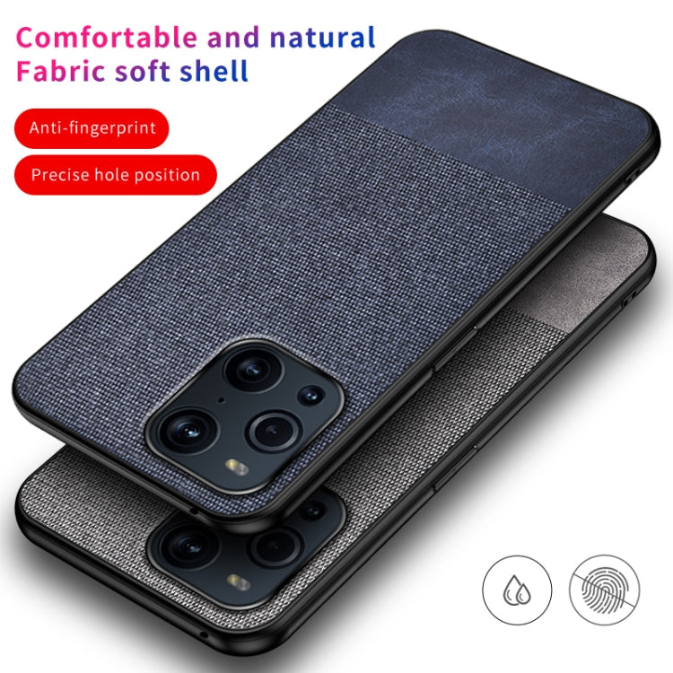 For OPPO Find X3 Shockproof Splicing PU + Cloth Protective Case