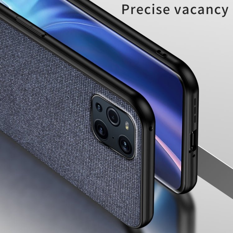 For OPPO Find X3 Shockproof Splicing PU + Cloth Protective Case