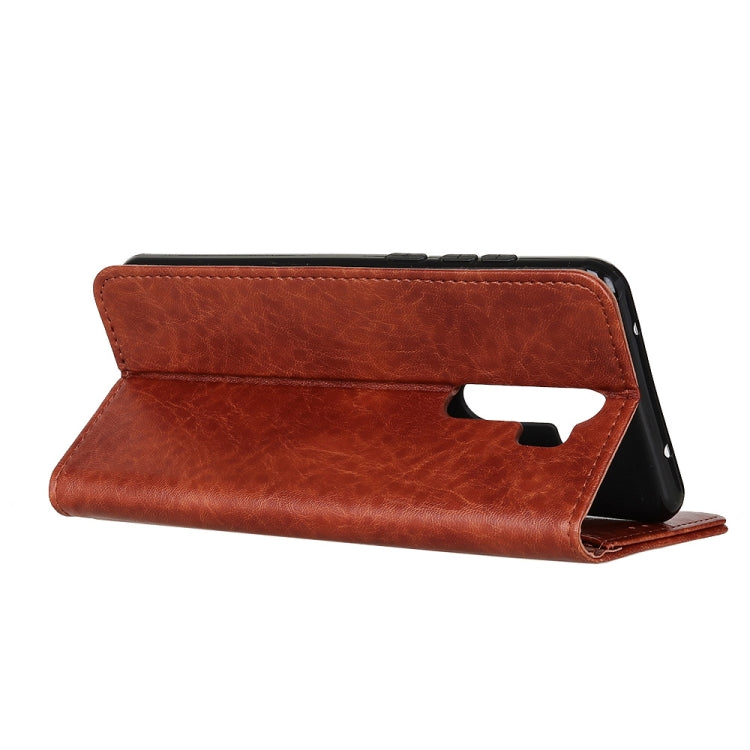 For OPPO A9 (2020) Magnetic Retro Crazy Horse Texture Horizontal Flip Leather Case with Holder & Card Slots