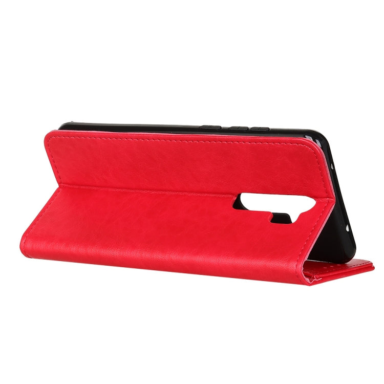 For OPPO A9 (2020) Magnetic Retro Crazy Horse Texture Horizontal Flip Leather Case with Holder & Card Slots