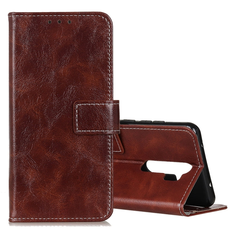 For OPPO A9 (2020) Retro Crazy Horse Texture Horizontal Flip Leather Case with Holder & Card Slots & Photo Frame & Wallet