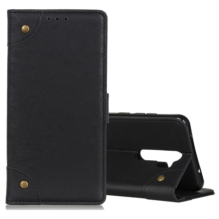 For OPPO A9 (2020) Copper Buckle Retro Crazy Horse Texture Horizontal Flip Leather Case with Holder & Card Slots & Wallet