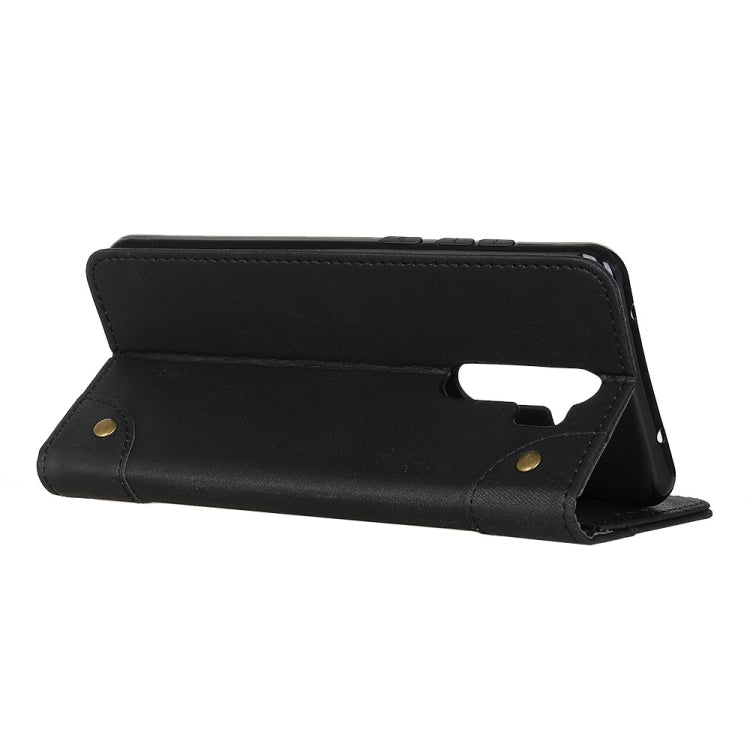 For OPPO A9 (2020) Copper Buckle Retro Crazy Horse Texture Horizontal Flip Leather Case with Holder & Card Slots & Wallet