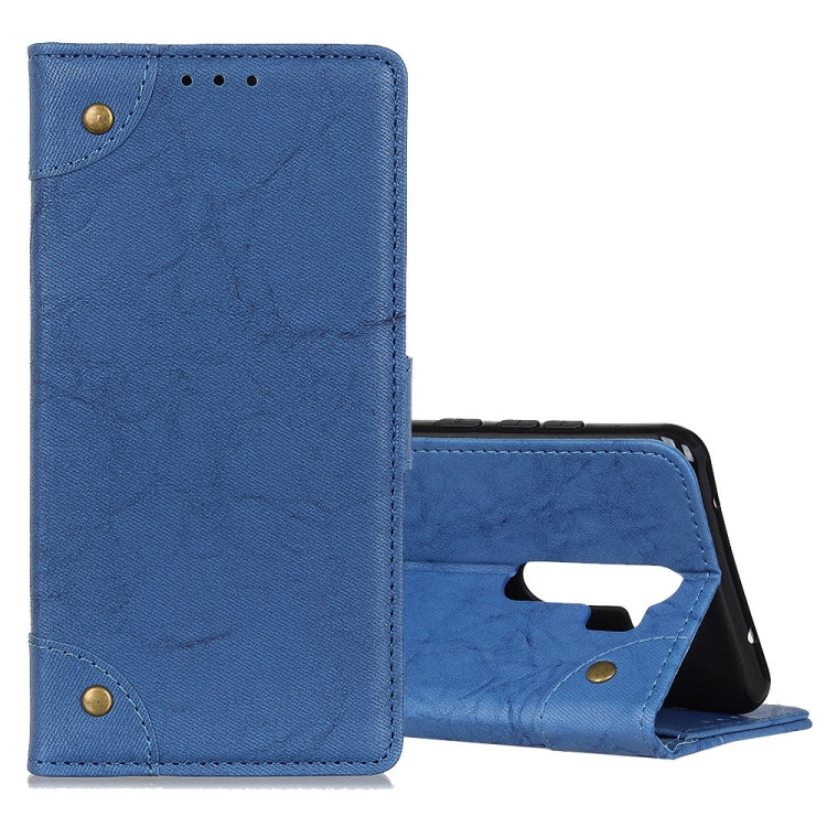 For OPPO A9 (2020) Copper Buckle Retro Crazy Horse Texture Horizontal Flip Leather Case with Holder & Card Slots & Wallet