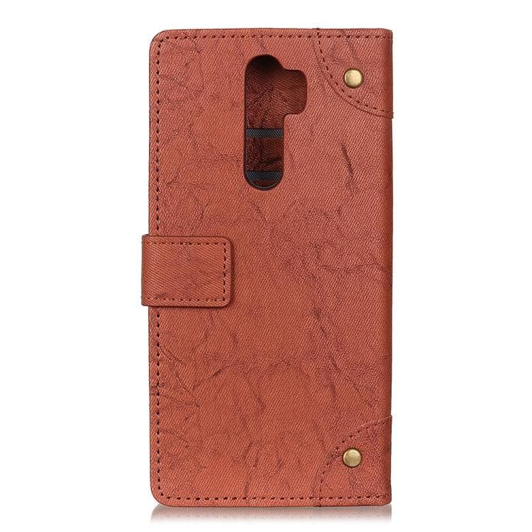 For OPPO A9 (2020) Copper Buckle Retro Crazy Horse Texture Horizontal Flip Leather Case with Holder & Card Slots & Wallet