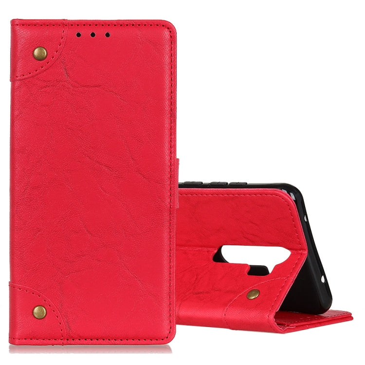 For OPPO A9 (2020) Copper Buckle Retro Crazy Horse Texture Horizontal Flip Leather Case with Holder & Card Slots & Wallet