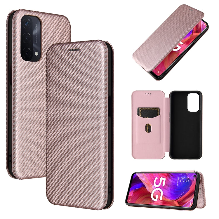 For OPPO A93 5G Carbon Fiber Texture Horizontal Flip TPU + PC + PU Leather Case with Card Slot