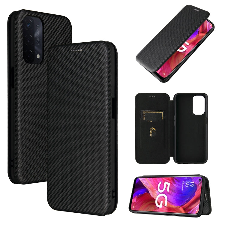 For OPPO A93 5G Carbon Fiber Texture Horizontal Flip TPU + PC + PU Leather Case with Card Slot