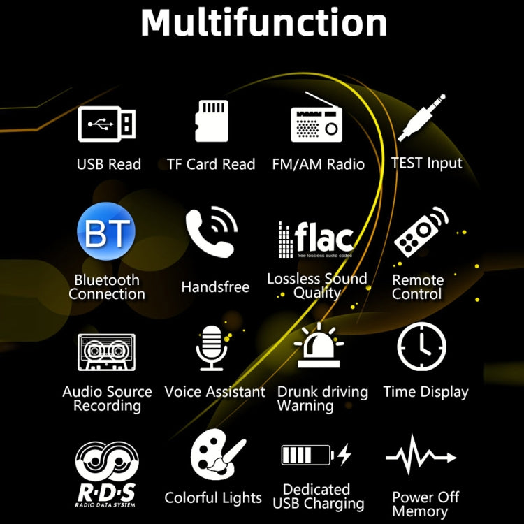 SWM-80E DC12V Car MP3 Support FM / AM & Bluetooth & Mobile Phone Voice Assistant & Drunk Driving Test Function