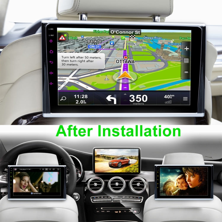 10 inch Car Rear Row HD External Headrest Multimedia Navigation System Suppot Phonelink + Speaker + FM Transimitter + WiFi + 4G
