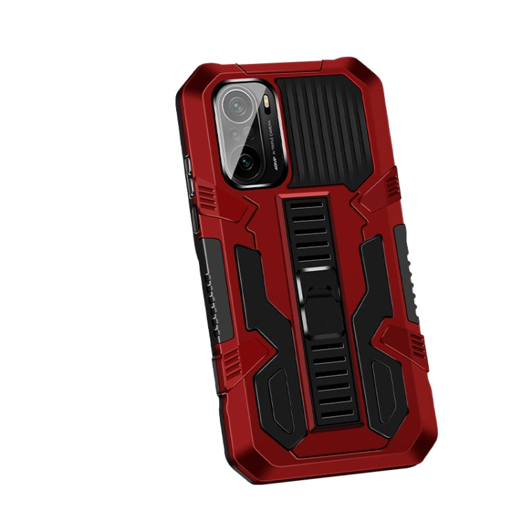 For Xiaomi Redmi K40 / K40 Pro Vanguard Warrior All Inclusive Double-color Shockproof TPU + PC Protective Case with Holder