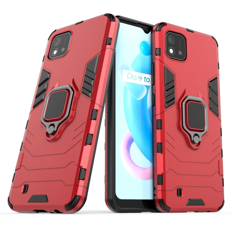 For OPPO Realme C20 PC + TPU Shockproof Protective Case with Magnetic Ring Holder