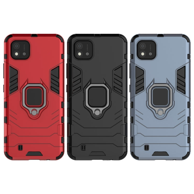 For OPPO Realme C20 PC + TPU Shockproof Protective Case with Magnetic Ring Holder