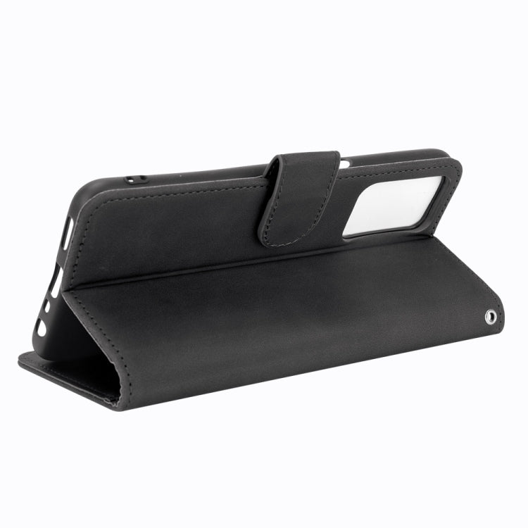 For OPPO A55 5G Solid Color Skin Feel Magnetic Buckle Horizontal Flip Calf Texture PU Leather Case with Holder & Card Slots & Wallet