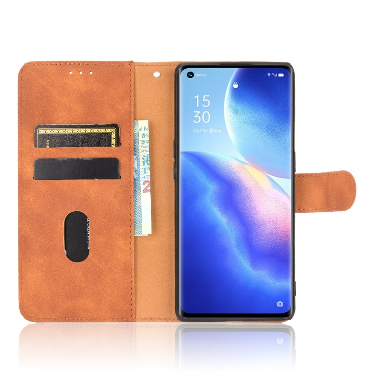 For OPPO Reno5 Pro+ Solid Color Skin Feel Magnetic Buckle Horizontal Flip Calf Texture PU Leather Case with Holder & Card Slots & Wallet