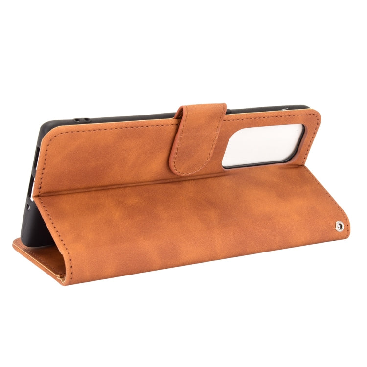 For OPPO Reno5 Pro+ Solid Color Skin Feel Magnetic Buckle Horizontal Flip Calf Texture PU Leather Case with Holder & Card Slots & Wallet