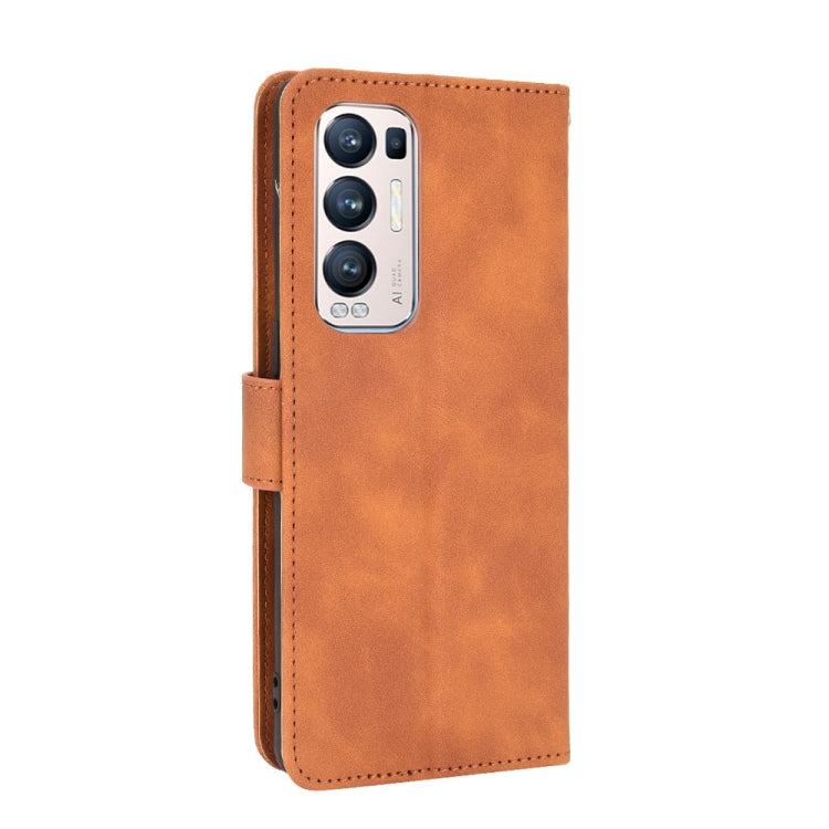 For OPPO Reno5 Pro+ Solid Color Skin Feel Magnetic Buckle Horizontal Flip Calf Texture PU Leather Case with Holder & Card Slots & Wallet