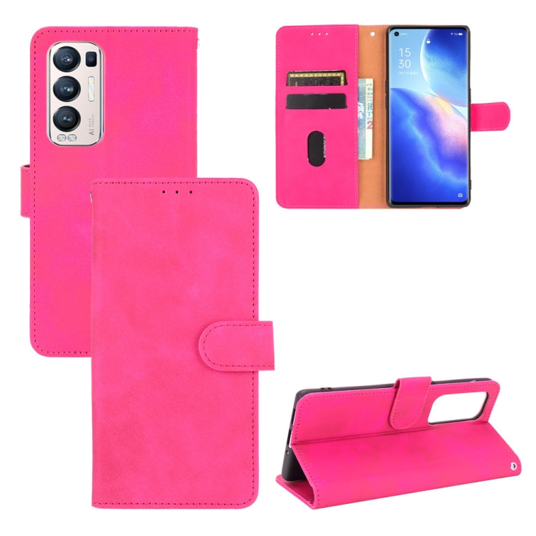 For OPPO Reno5 Pro+ Solid Color Skin Feel Magnetic Buckle Horizontal Flip Calf Texture PU Leather Case with Holder & Card Slots & Wallet