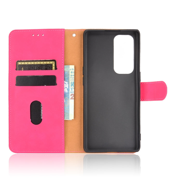 For OPPO Reno5 Pro+ Solid Color Skin Feel Magnetic Buckle Horizontal Flip Calf Texture PU Leather Case with Holder & Card Slots & Wallet