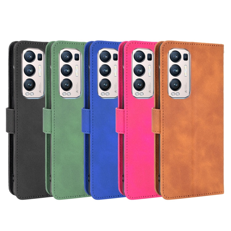 For OPPO Reno5 Pro+ Solid Color Skin Feel Magnetic Buckle Horizontal Flip Calf Texture PU Leather Case with Holder & Card Slots & Wallet