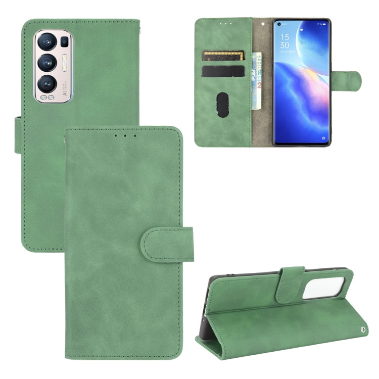 For OPPO Reno5 Pro+ Solid Color Skin Feel Magnetic Buckle Horizontal Flip Calf Texture PU Leather Case with Holder & Card Slots & Wallet
