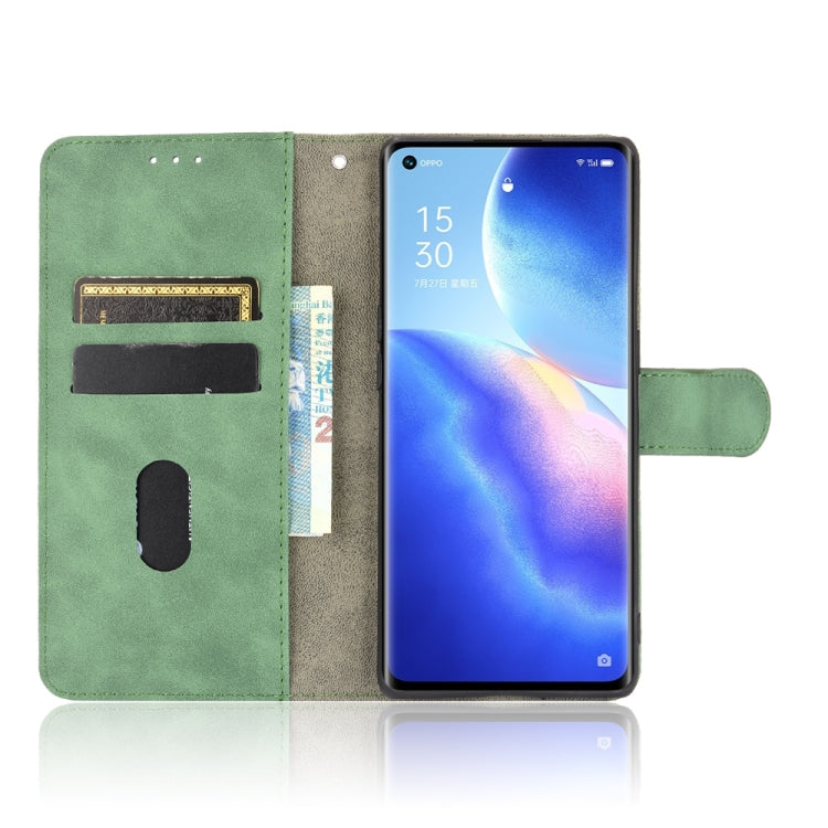 For OPPO Reno5 Pro+ Solid Color Skin Feel Magnetic Buckle Horizontal Flip Calf Texture PU Leather Case with Holder & Card Slots & Wallet