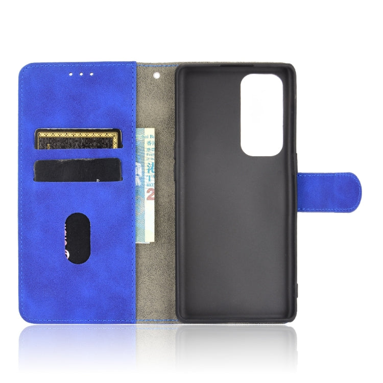 For OPPO Reno5 Pro+ Solid Color Skin Feel Magnetic Buckle Horizontal Flip Calf Texture PU Leather Case with Holder & Card Slots & Wallet